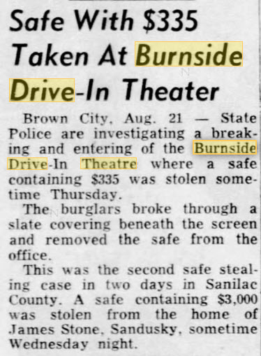 Burnside Drive-In Theatre - 21 Aug 1953 Robbery